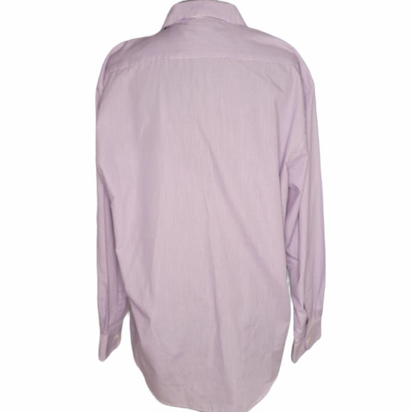 Striped button down shirt with purple irises - Picture 3 of 7